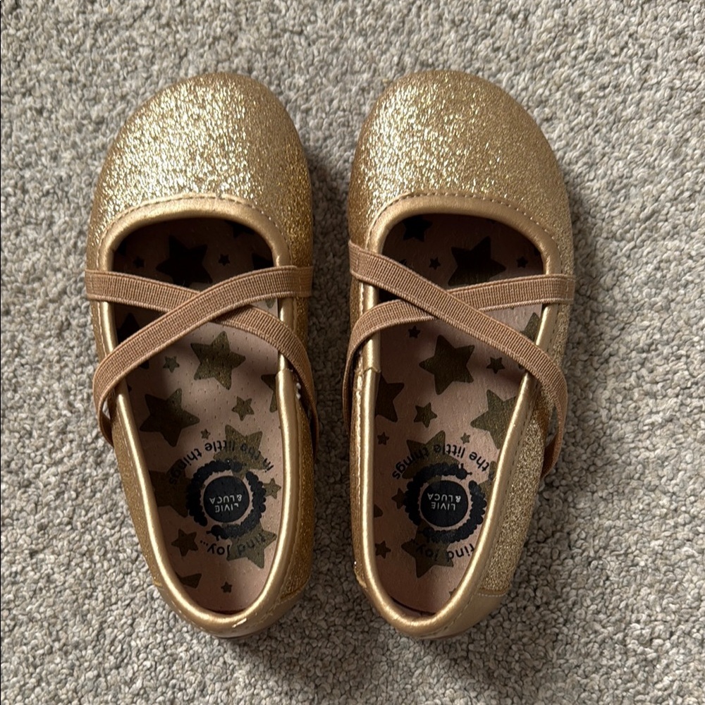 Livie & Luca Gold Sparkle Dress Shoes